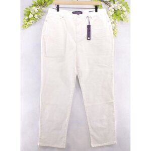 Gloria Vanderbilt Women's Amanda Stretch Pants White 5 pocket Jeans Sz 16 NWT